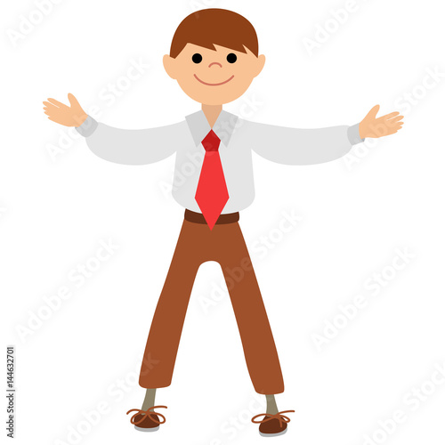 Boy actor, the gesture of the hands of applause, vector illustration.