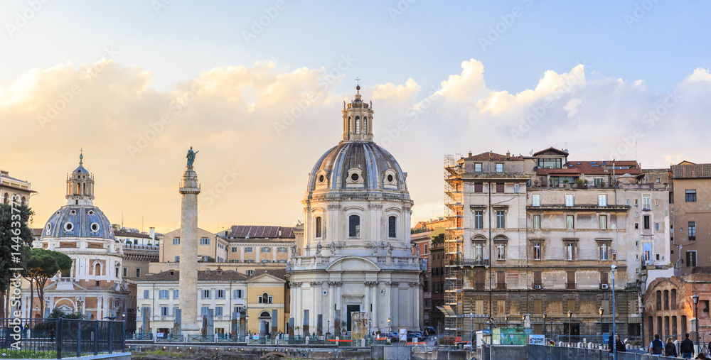 Panorama of the historical part of Rome.Italy
