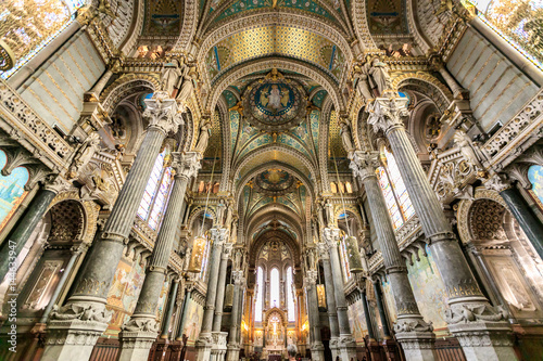 Interiors in Notre Dame de Fourviere basilica photo
