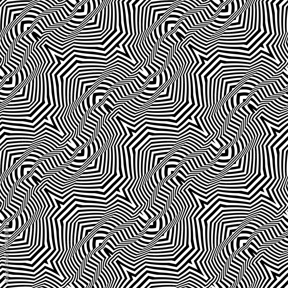 Design seamless monochrome waving pattern