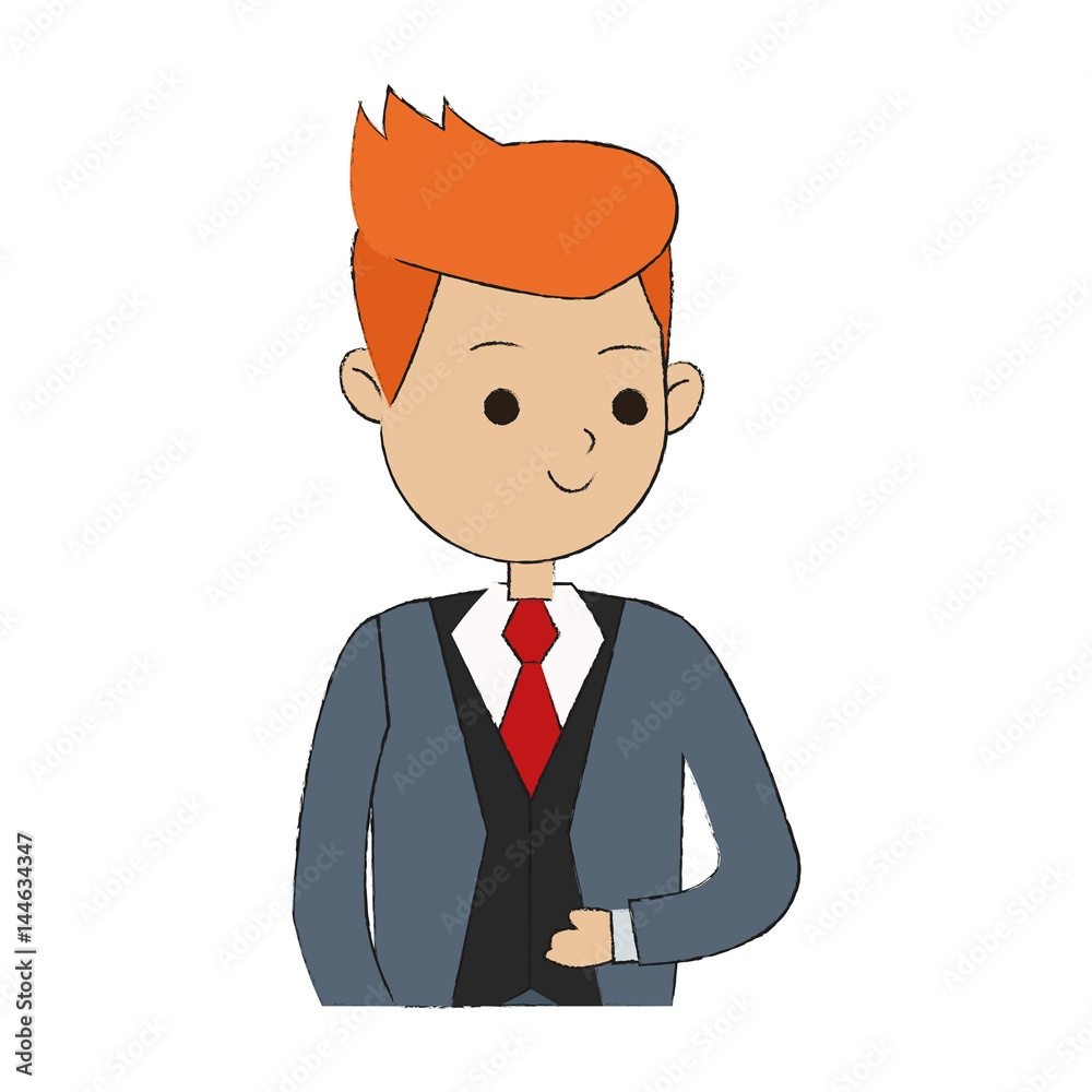 happy businessman cartoon icon over white background. vector illustration happy businessman cartoon icon over white background. vector illustration