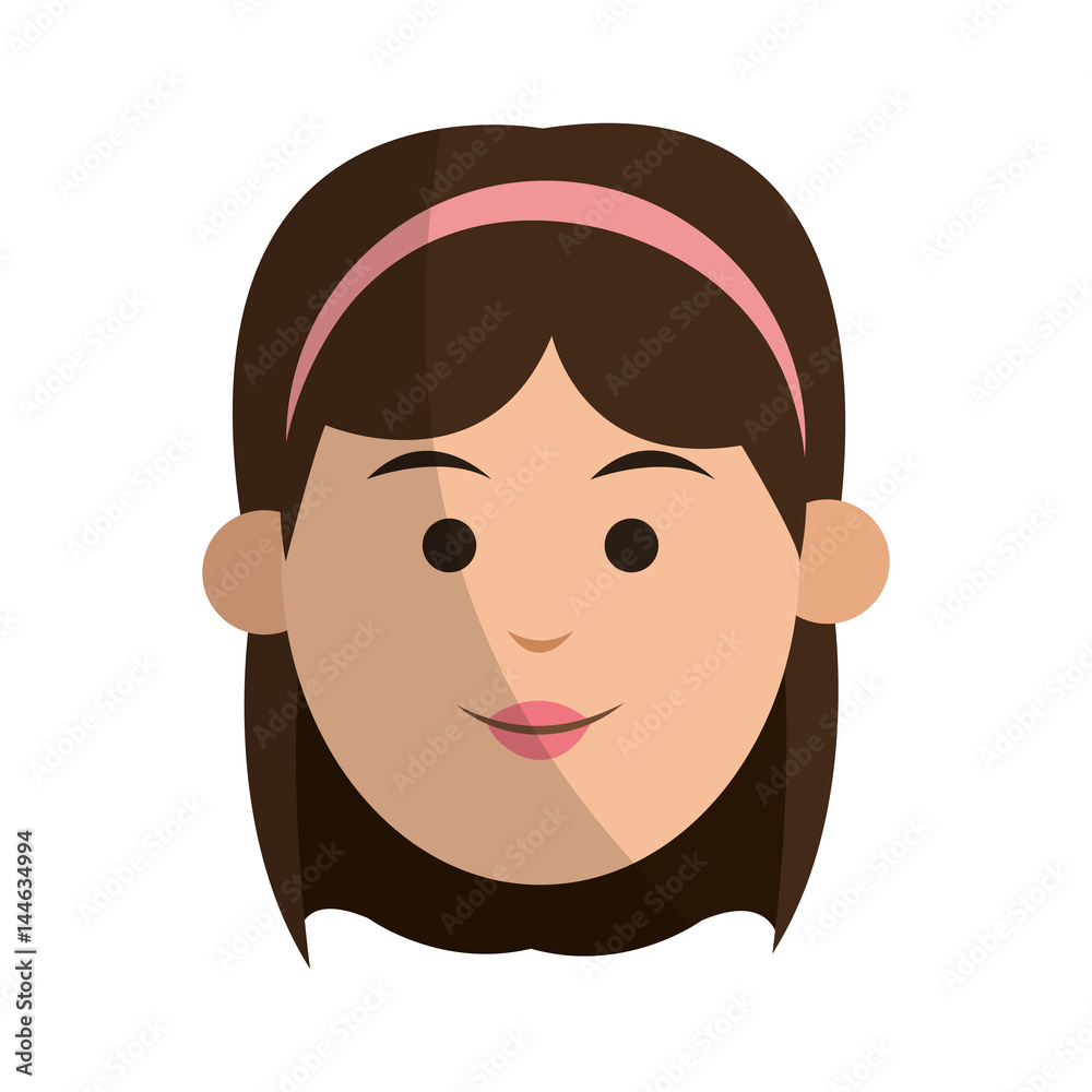 happy woman face cartoon icon over white background. colorful design. vector illustration happy woman face cartoon icon over white background. colorful design. vector illustration