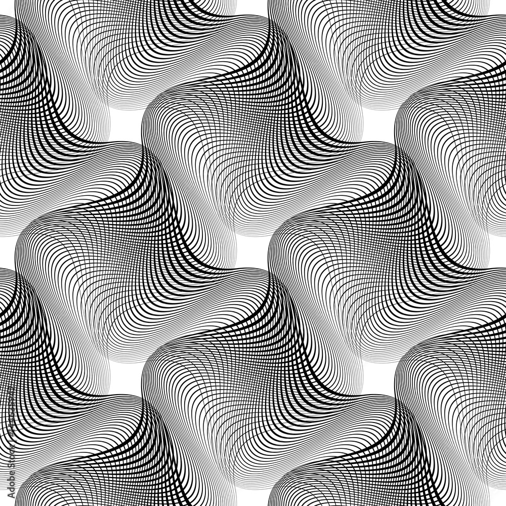 Design seamless monochrome waving pattern