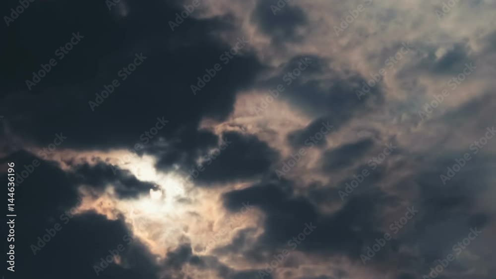 Timelapse of Sun Covered by Fast Dark Clouds in an Apocalyptic Creepy Atmosphere Timelapse of Sun Covered by Fast Dark Clouds in an Apocalyptic Creepy Atmosphere
