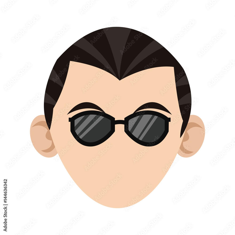 man with sunglasses, cartoon icon over white background. colorful design. vector illustration man with sunglasses, cartoon icon over white background. colorful design. vector illustration