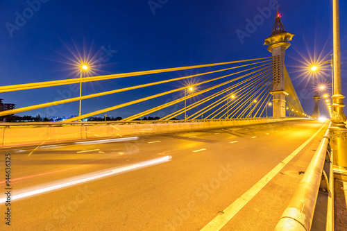 Bridge in Nonthaburi Thailand Sunset photo