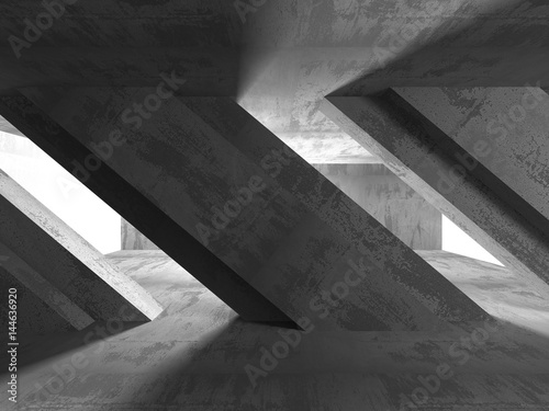 Concrete architecture background. Abstract empty dark room