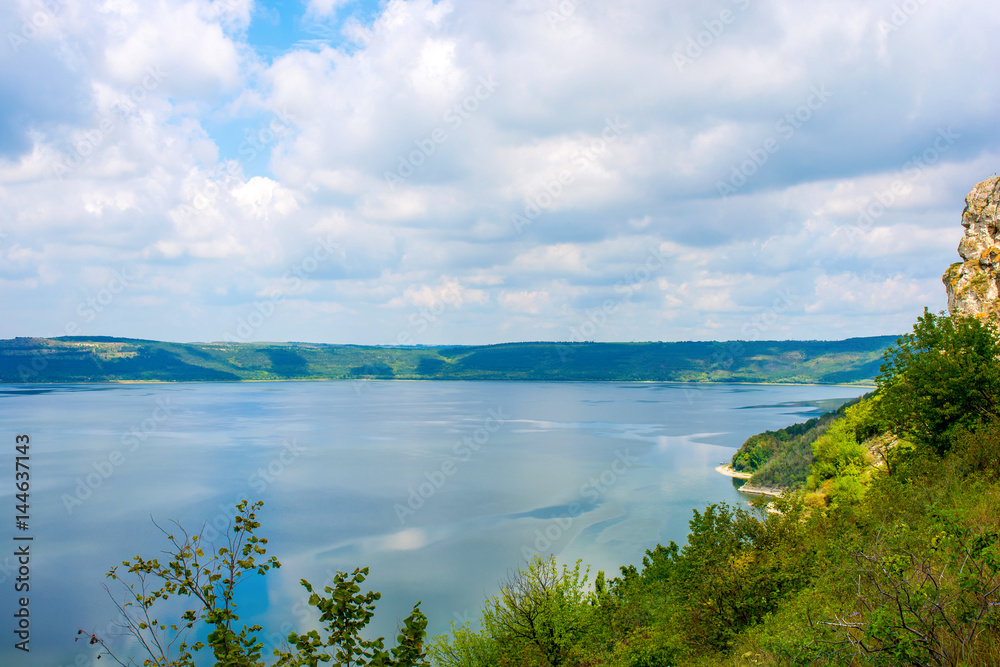 Photo of a beautiful blue bay at summer