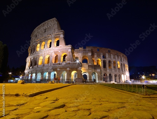Colosseum illuminated in Rome.