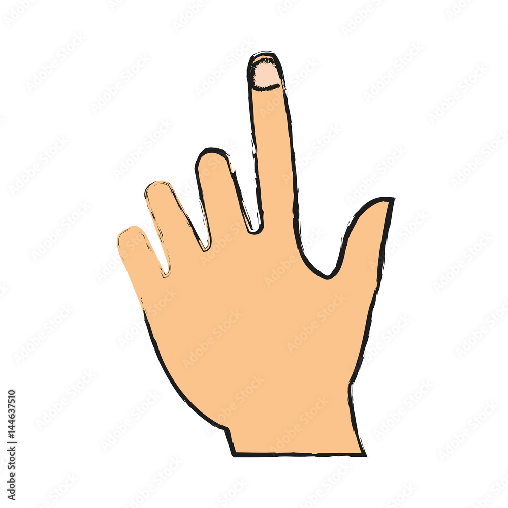 human hand icon over white background. vector illustration human hand icon over white background. vector illustration