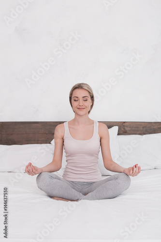 Young Woman Practice Yoga Concept 