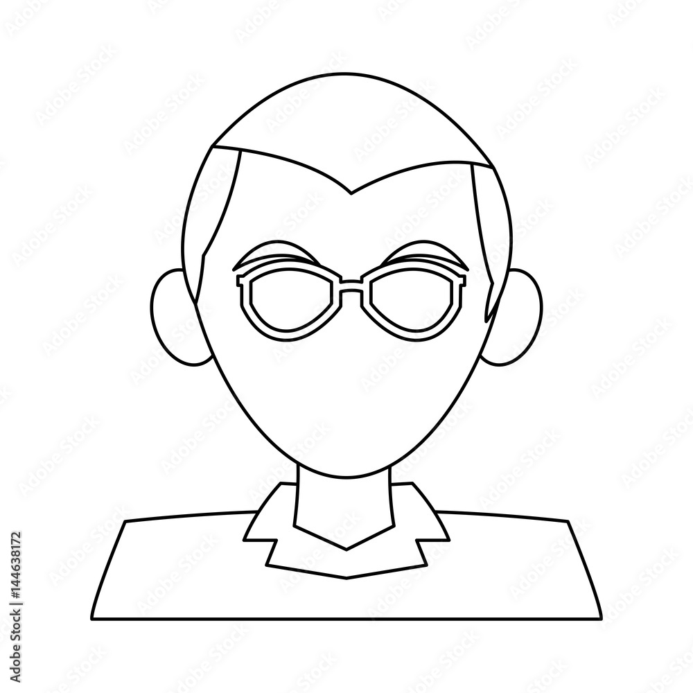 man cartoon icon over white background. vector illustration