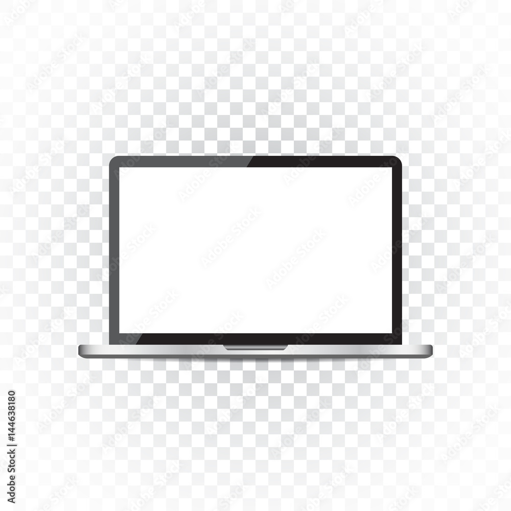 Laptop with white screen flat icon. Computer vector illustration on isolated background. Laptop with white screen flat icon. Computer vector illustration on isolated background.