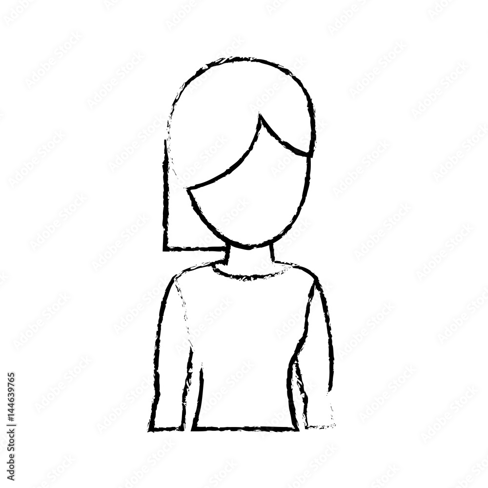 sketch woman mother character vector illustration eps 10