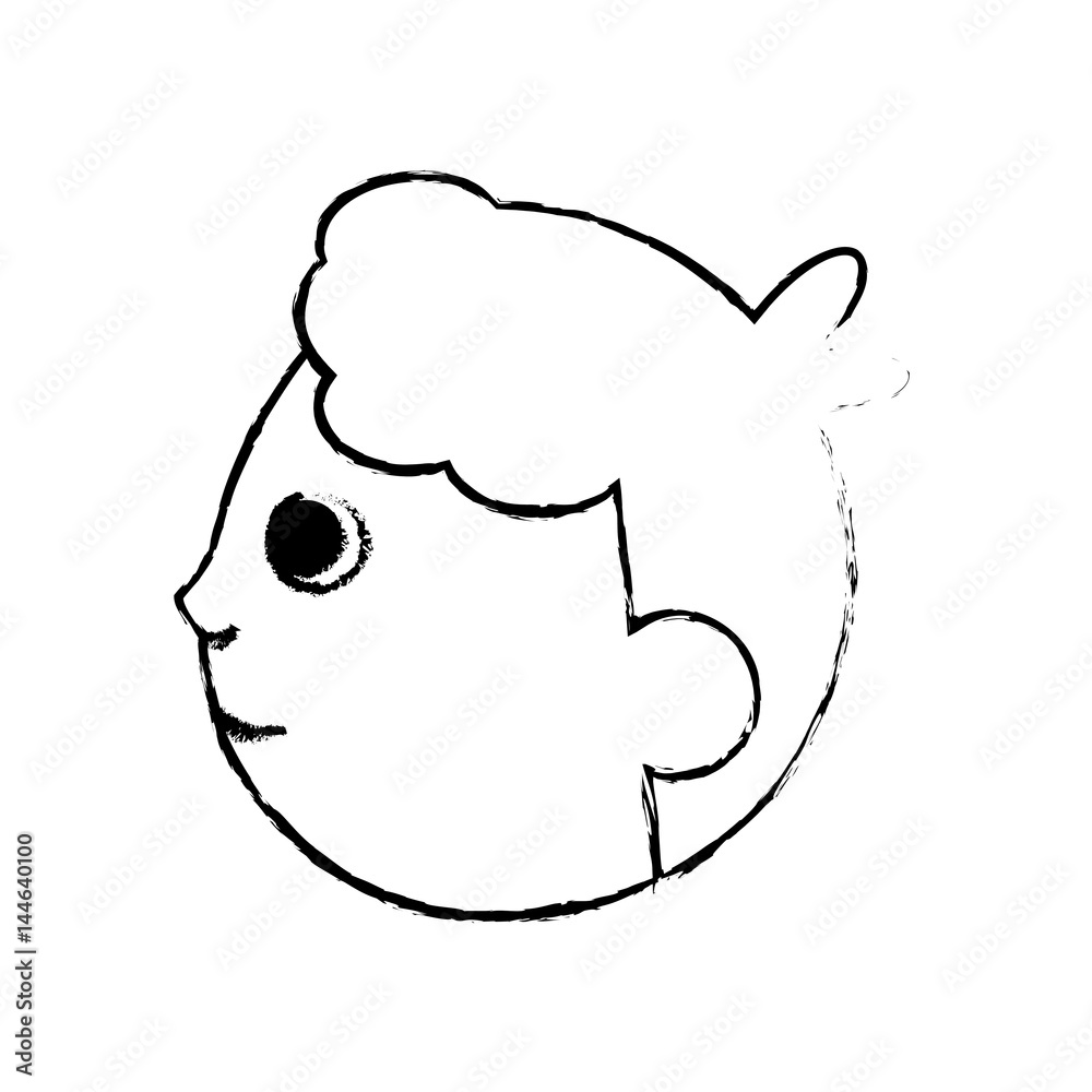 Obraz premium head baby character image vector illustration eps 10