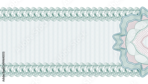 Guilloche Background for Gift Certificate, Voucher or Banknote, template