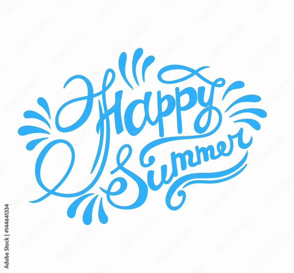 Happy summer hand lettering (vector) Happy summer hand lettering (vector)