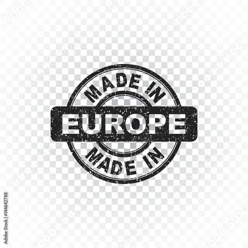 Made in Europe stamp. Vector illustration on isolated background