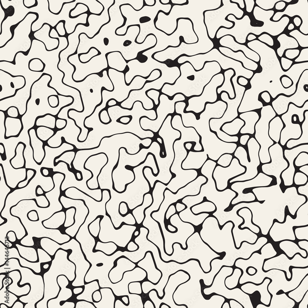 Obraz premium Abstract Retro Background Design. Vector Seamless Black And White Pattern.