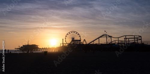 Silhouette of Santa Monica Pier sunset , Los Angeles