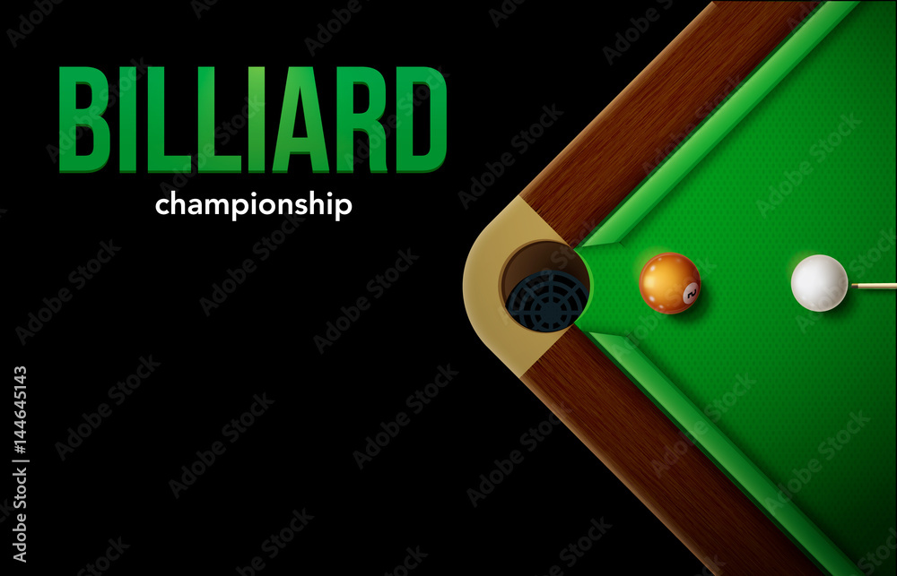 billiard table top view balls sport theme Stock Vector Adobe Stock