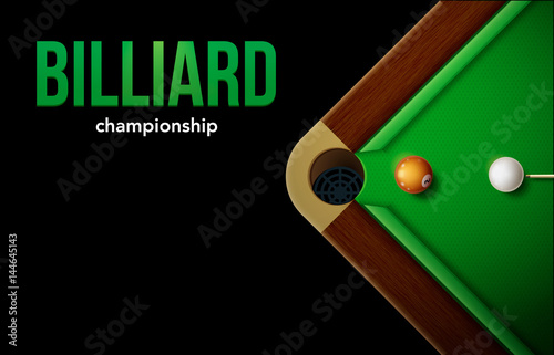 billiard table top view balls sport theme