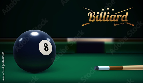 billiard table front view balls sport theme