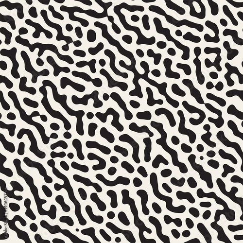 Vector Seamless Grunge Pattern. Black and White Organic Shapes. Abstract Background Illustration © Samolevsky