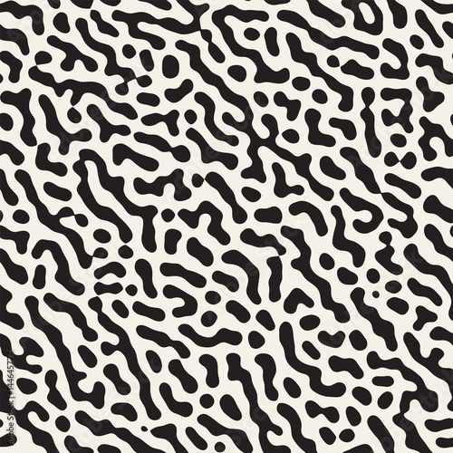 Vector Seamless Grunge Pattern. Black and White Organic Shapes. Abstract Background Illustration