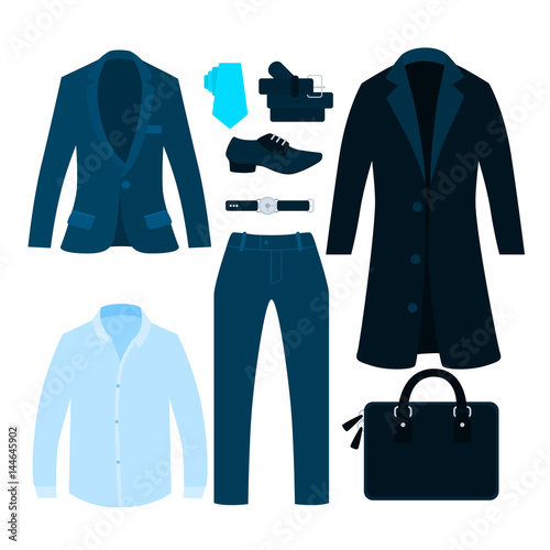 Classical businessman clothes for the office isolated on white background. Flat design. Vector illustration