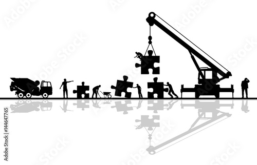 Silhouette Baustelle Puzzle