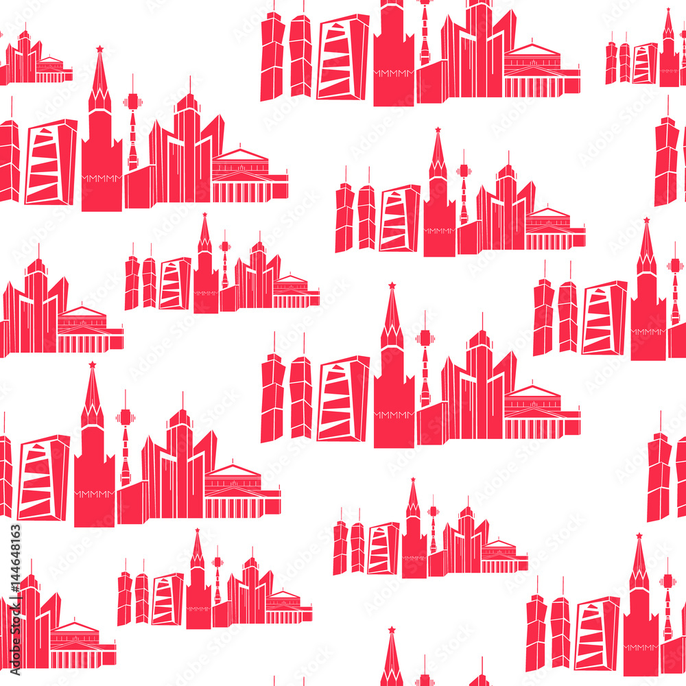 Moscow vector seamless pattern Moscow vector seamless pattern