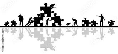 Silhouette Puzzle Baustelle