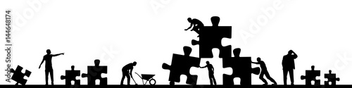 Silhouette Puzzle Baustelle