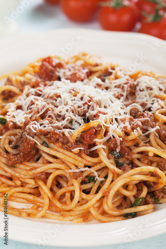 Italian spaghetti in sauce bolognese