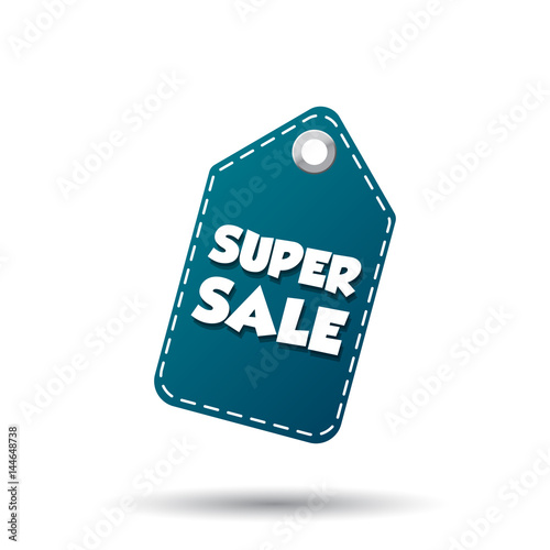 Super sale hang tag. Label vector illustration on white background