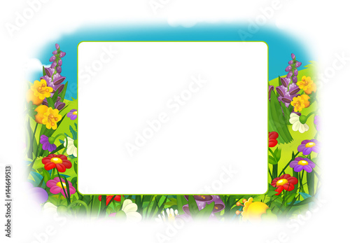 cartoon nature floral frame with space for text
