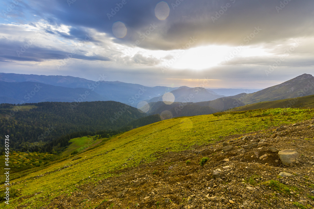 Naklejka premium Beautiful mountain summer view