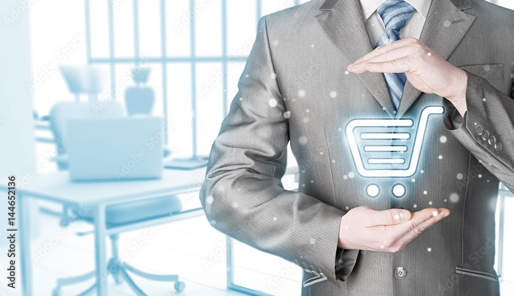 Consumer protection concept. Safety and insurance of trade and goods. Online marketing. Office background. Consumer protection concept. Safety and insurance of trade and goods. Online marketing. Office background.