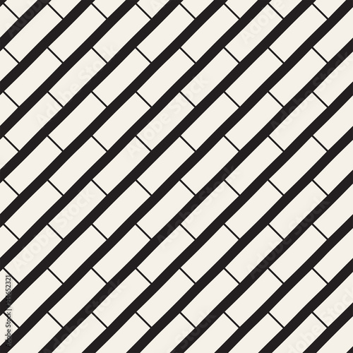 Seamless vector pattern. Abstract geometric lattice background. Rhythmic zigzag structure. Monochrome texture with chevron lines...