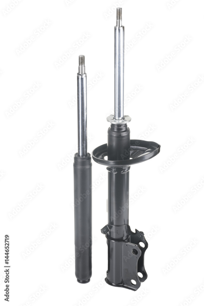 pair of car shock absorber isolated on white pair of car shock absorber isolated on white