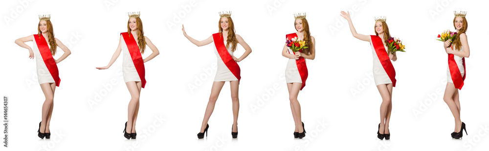 Beauty contest winner isolated on the white Beauty contest winner isolated on the white