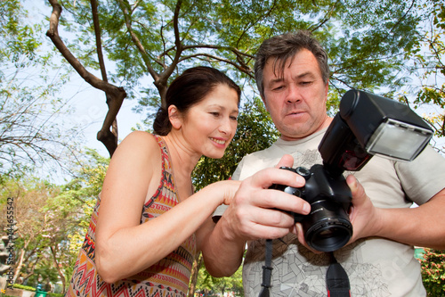Couple looking into the camera 