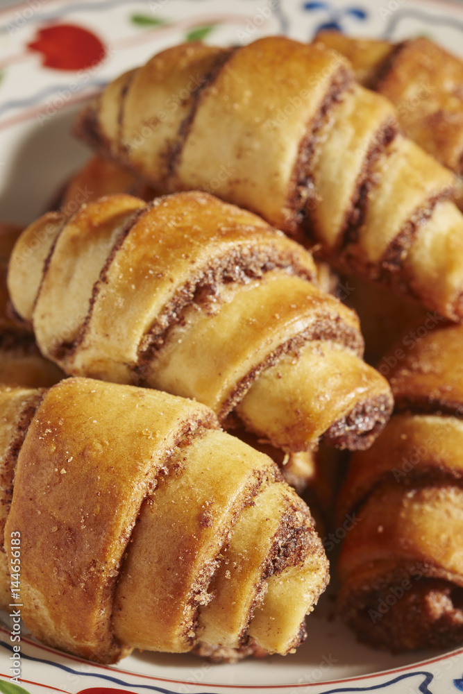 Rugelach, a traditional European pastry popular on Jewish holidays.