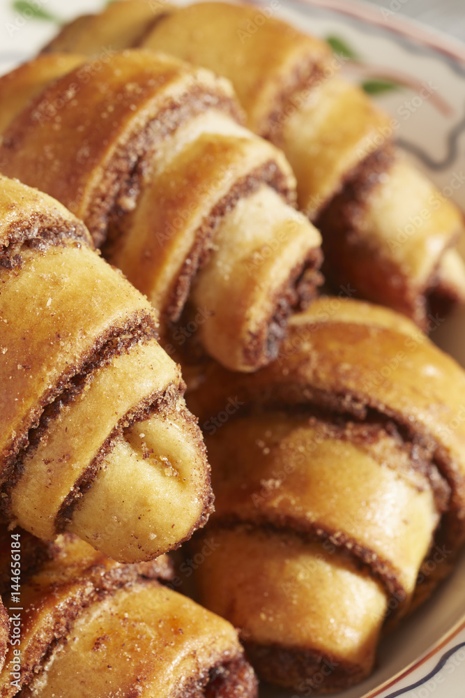 Rugelach, a traditional European pastry popular on Jewish holidays.