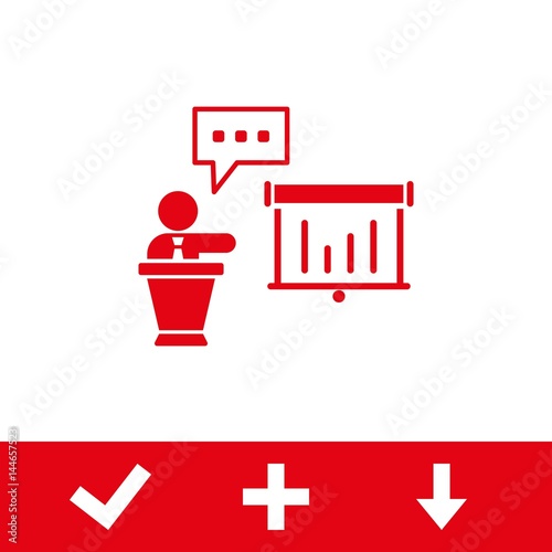 lectern with microphone icon stock vector illustration flat design