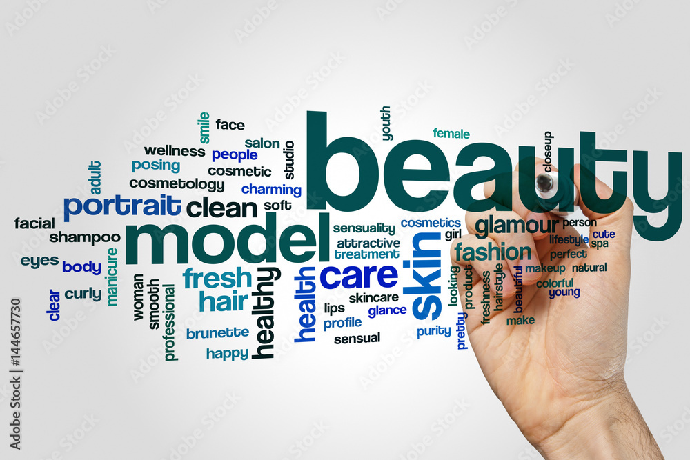 Beauty word cloud concept on grey background Beauty word cloud concept on grey background