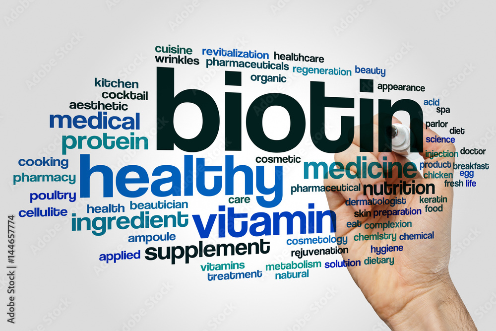 Biotin word cloud concept on grey background Stock Photo | Adobe Stock