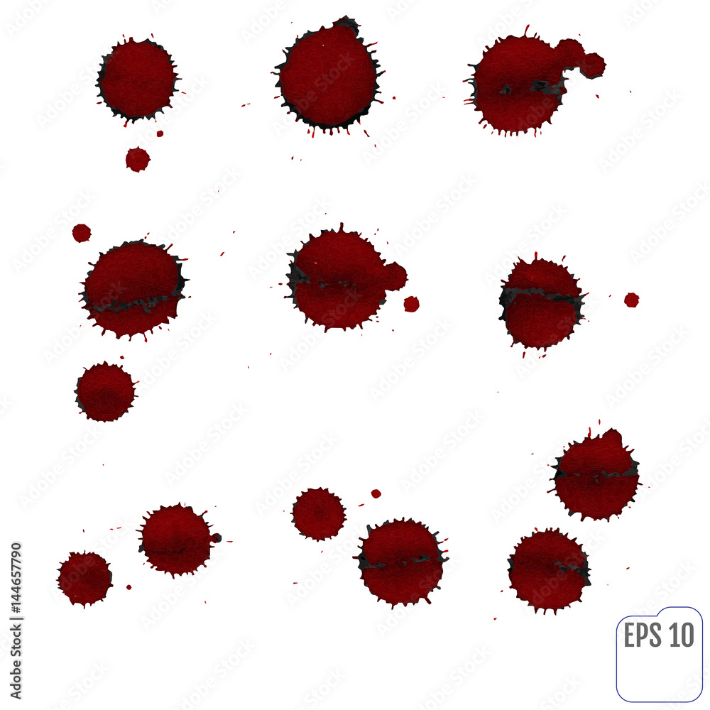 Blood set. Drippings blood isolated on white background. Vector Blood set. Drippings blood isolated on white background. Vector