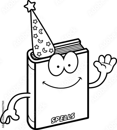 Cartoon Spell Book Waving